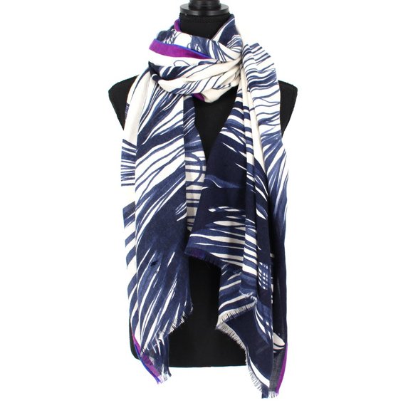 Loro Piana Cashmere Wool Large Pattern Scarf Wrap - Picture 2 of 4